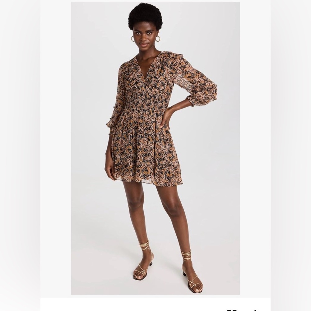 Shoshanna Black and Tan Long Sleeve Dress